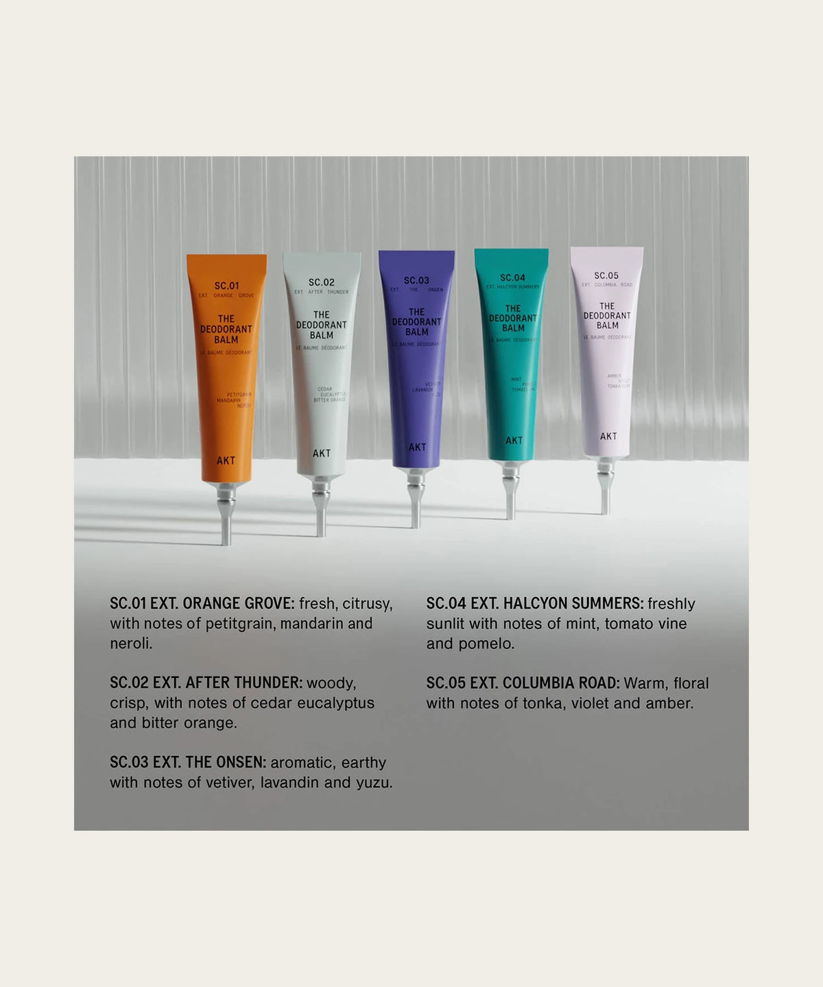 AKT Discovery Set: the five scents described