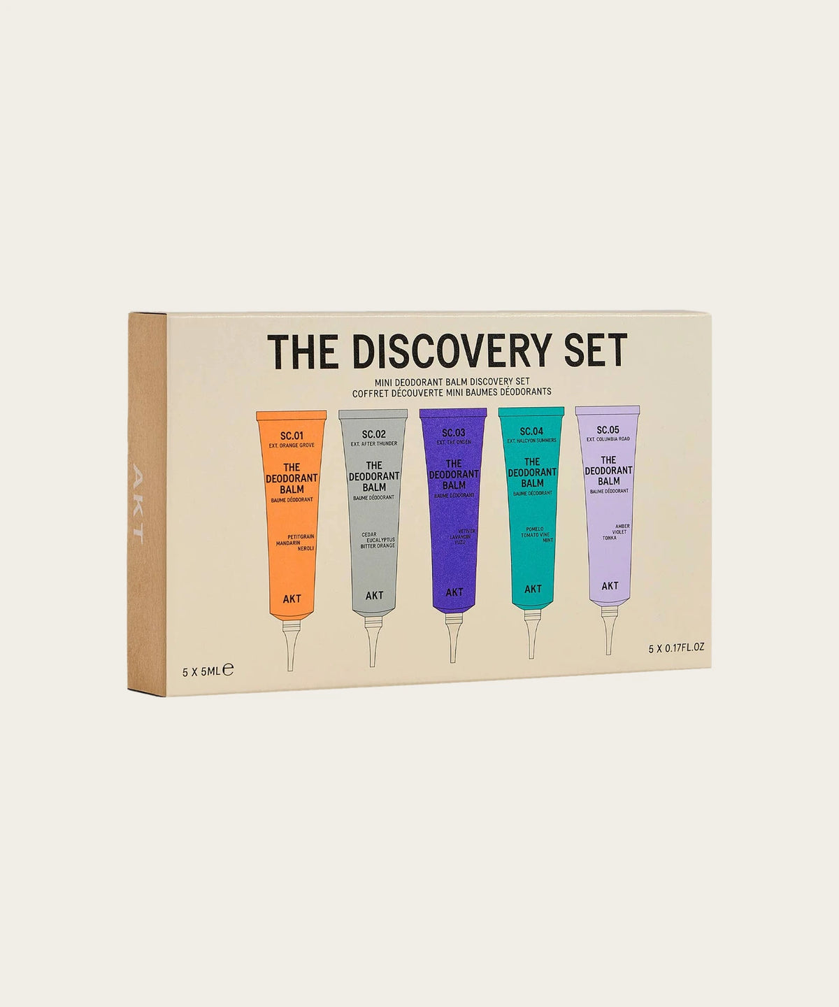 AKT The Discovery Set, five 5 ml deodorant balm minis