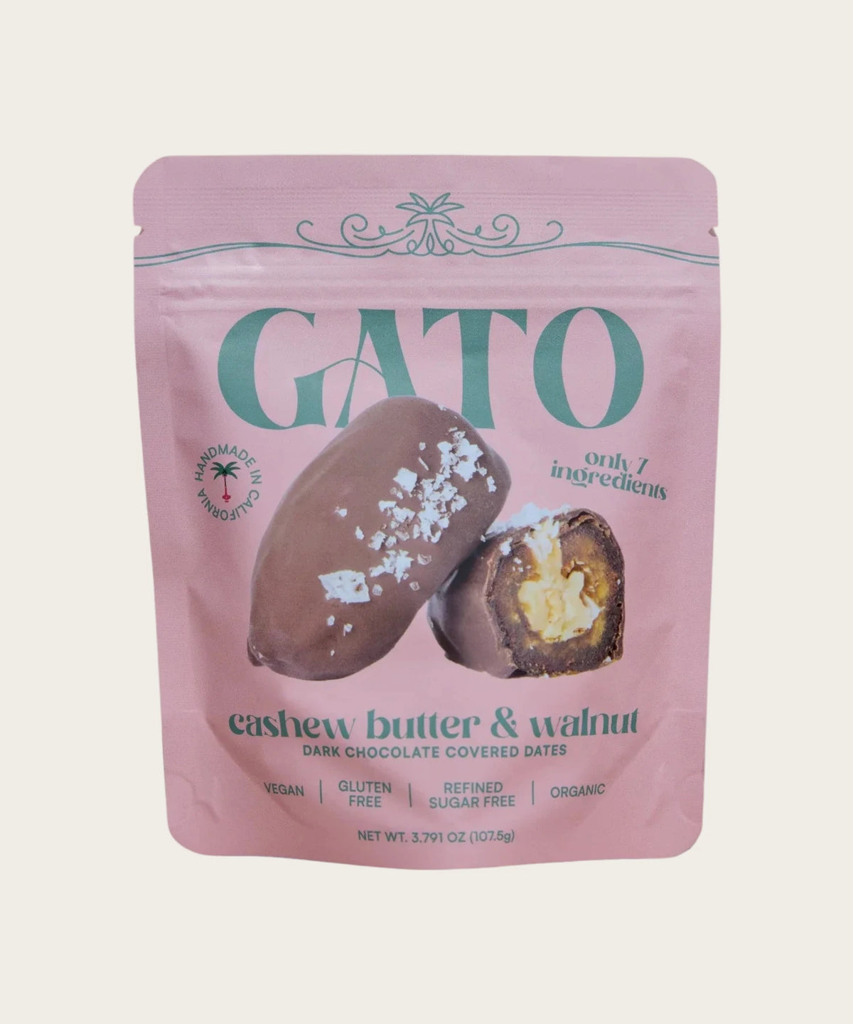 GATO Cashew Butter Walnut Chocolate Covered Dates