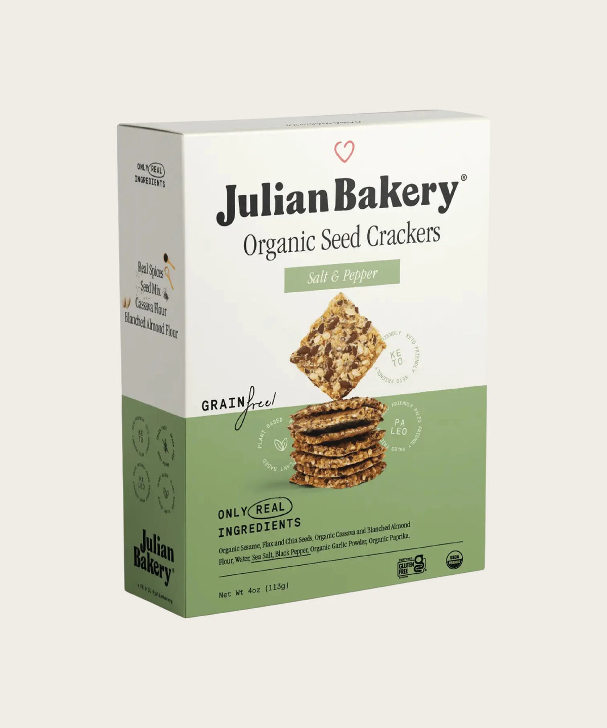 JULIAN BAKERY Organic Seed Crackers - Salt & Pepper