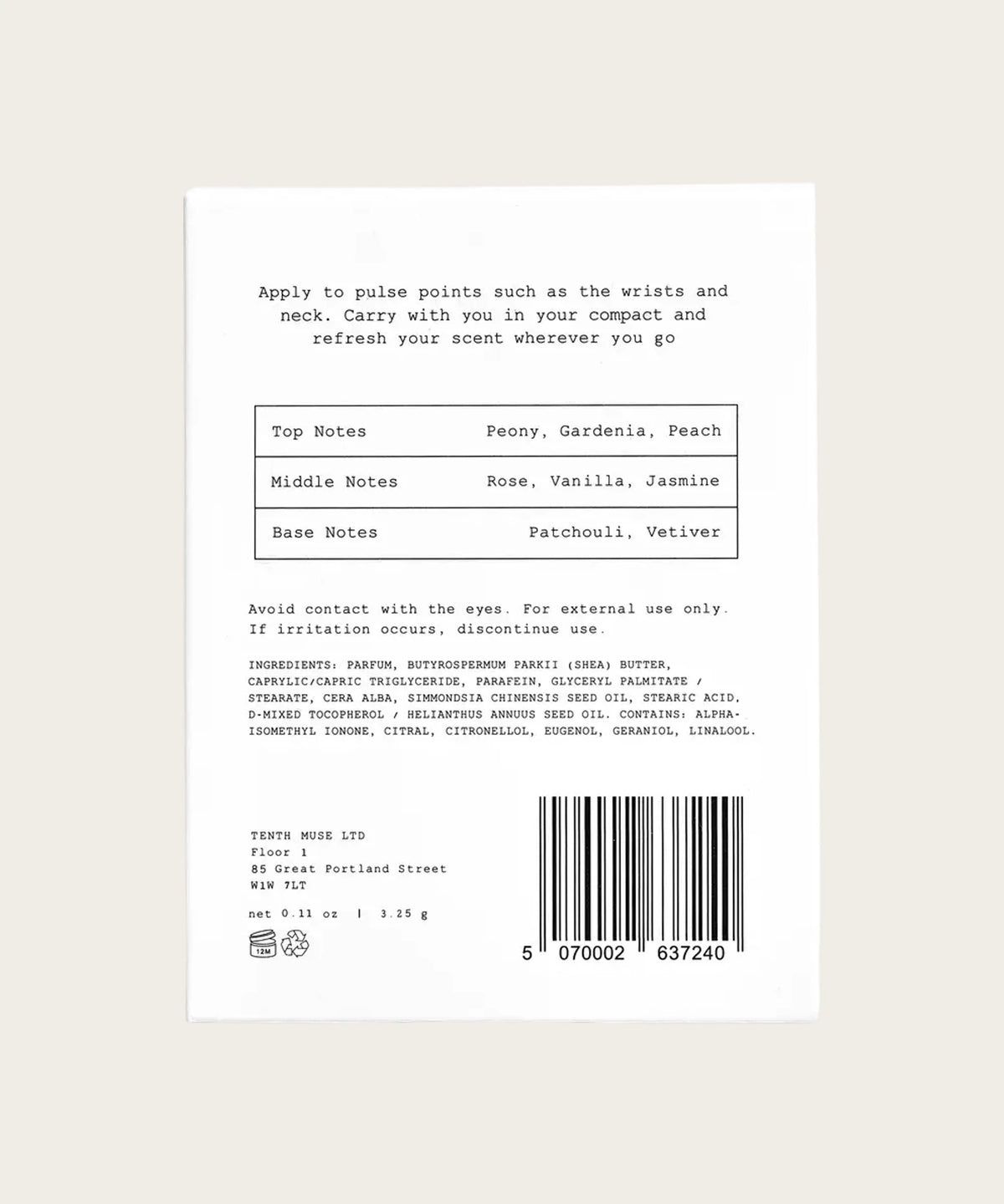 TENTH MUSE Solid Perfume Balm Refill - Date Night