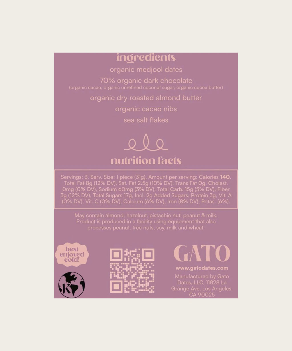 GATO Almond Butter Chocolate Covered Dates