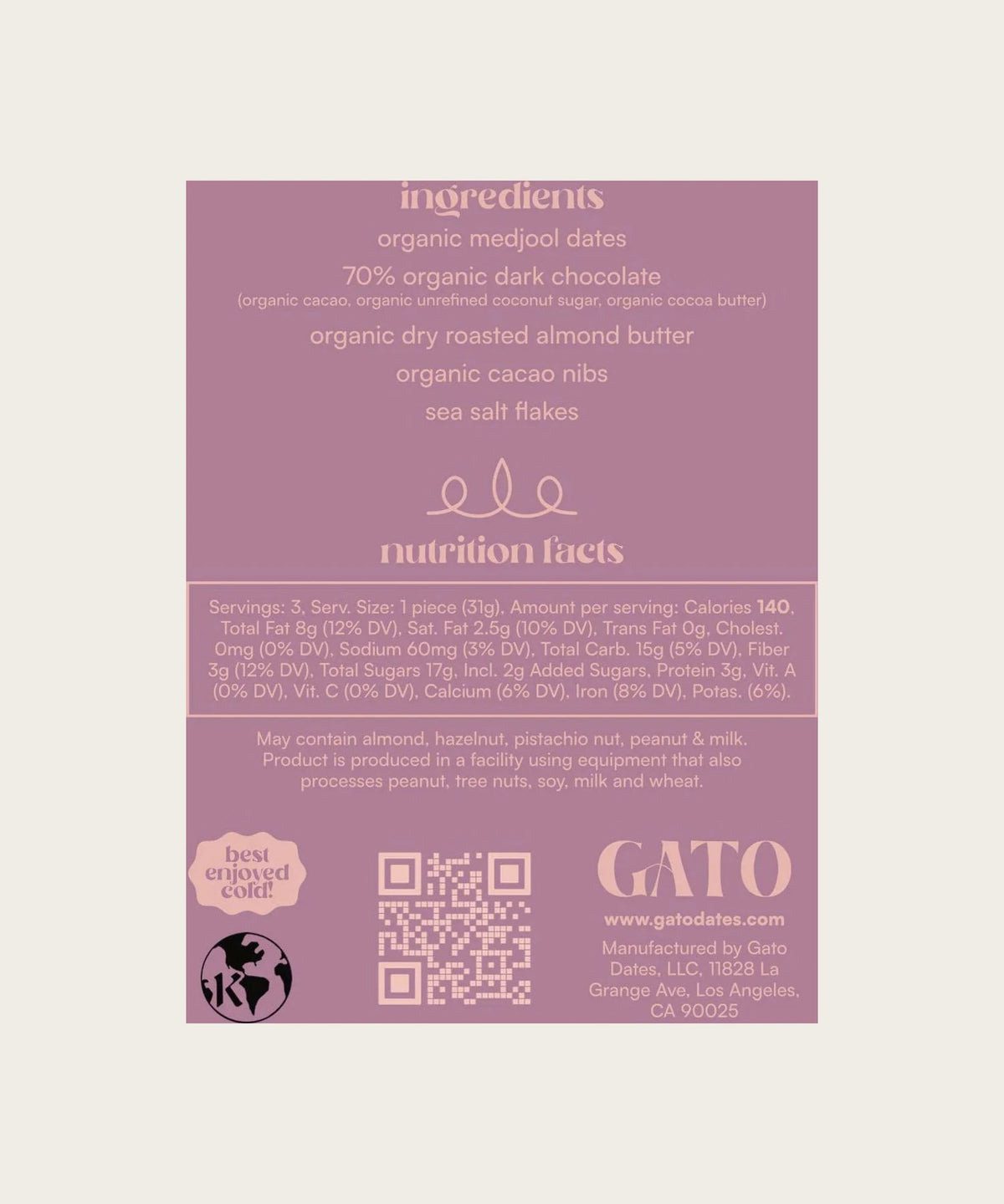 GATO Almond Butter Chocolate Covered Dates