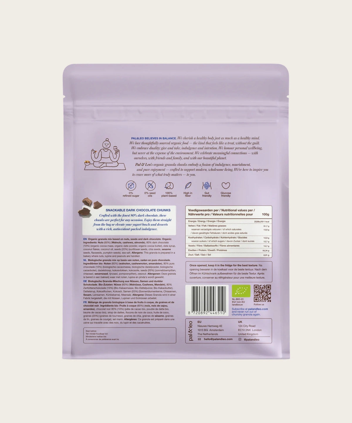 PAL & LEO Organic Granola Chunks - Dark Chocolate
