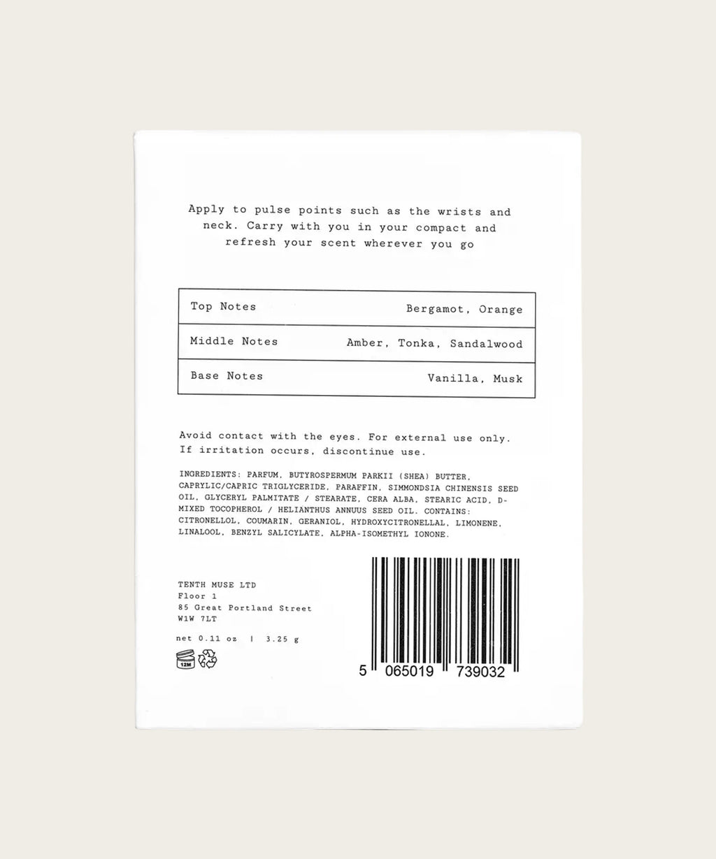 TENTH MUSE Solid Perfume Balm Refill - Vanilla Afterglow