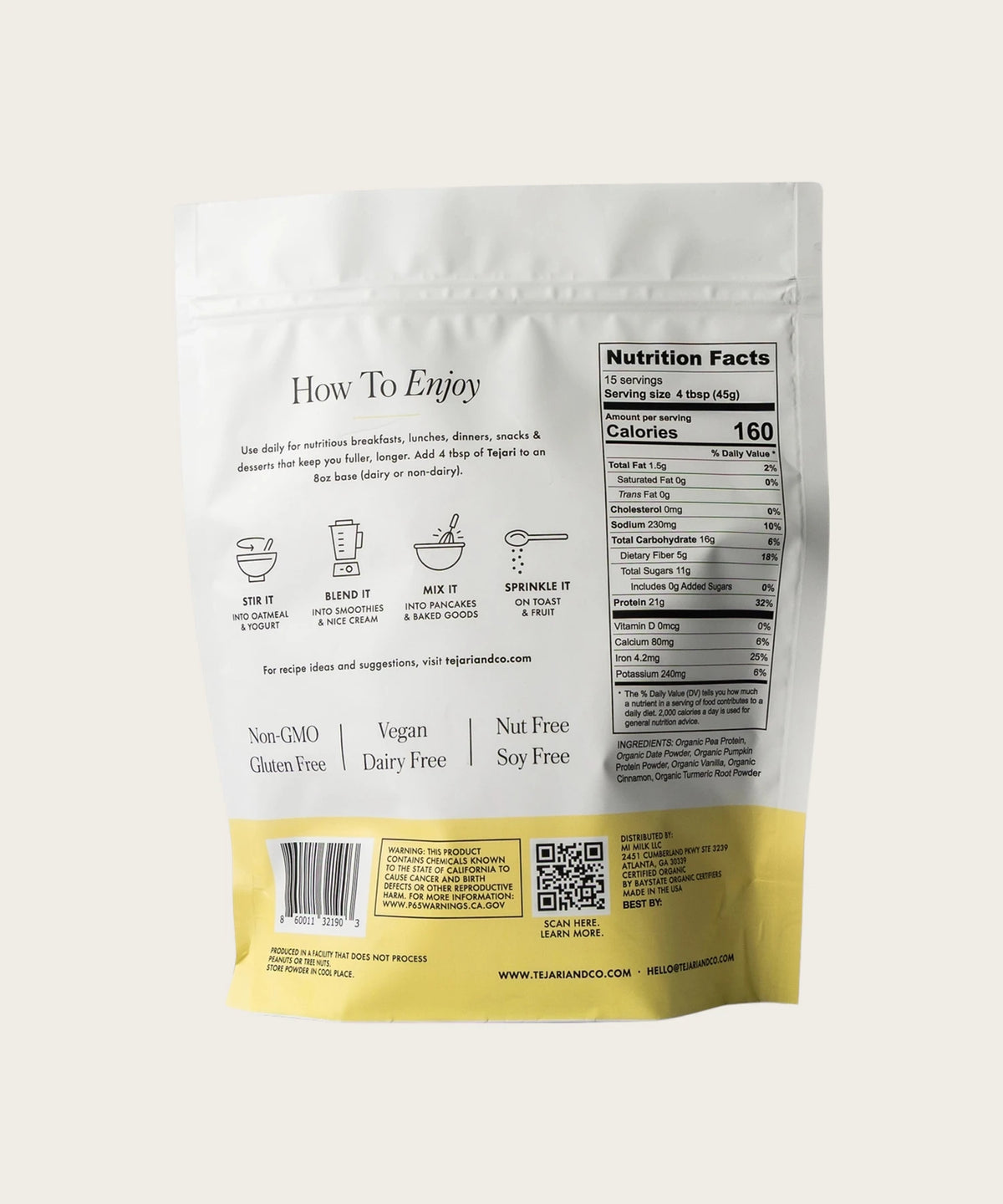 TEJARI Vanilla Protein