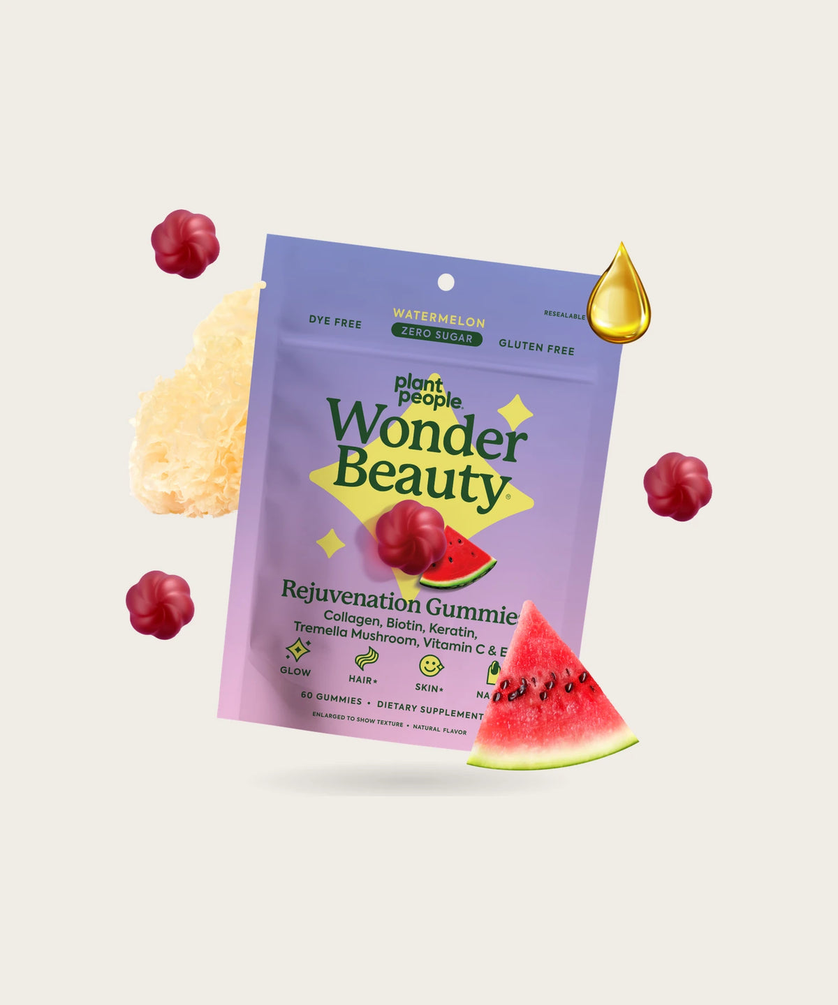 PLANT PEOPLE WonderBeauty Hair, Skin & Nails Beauty Gummies