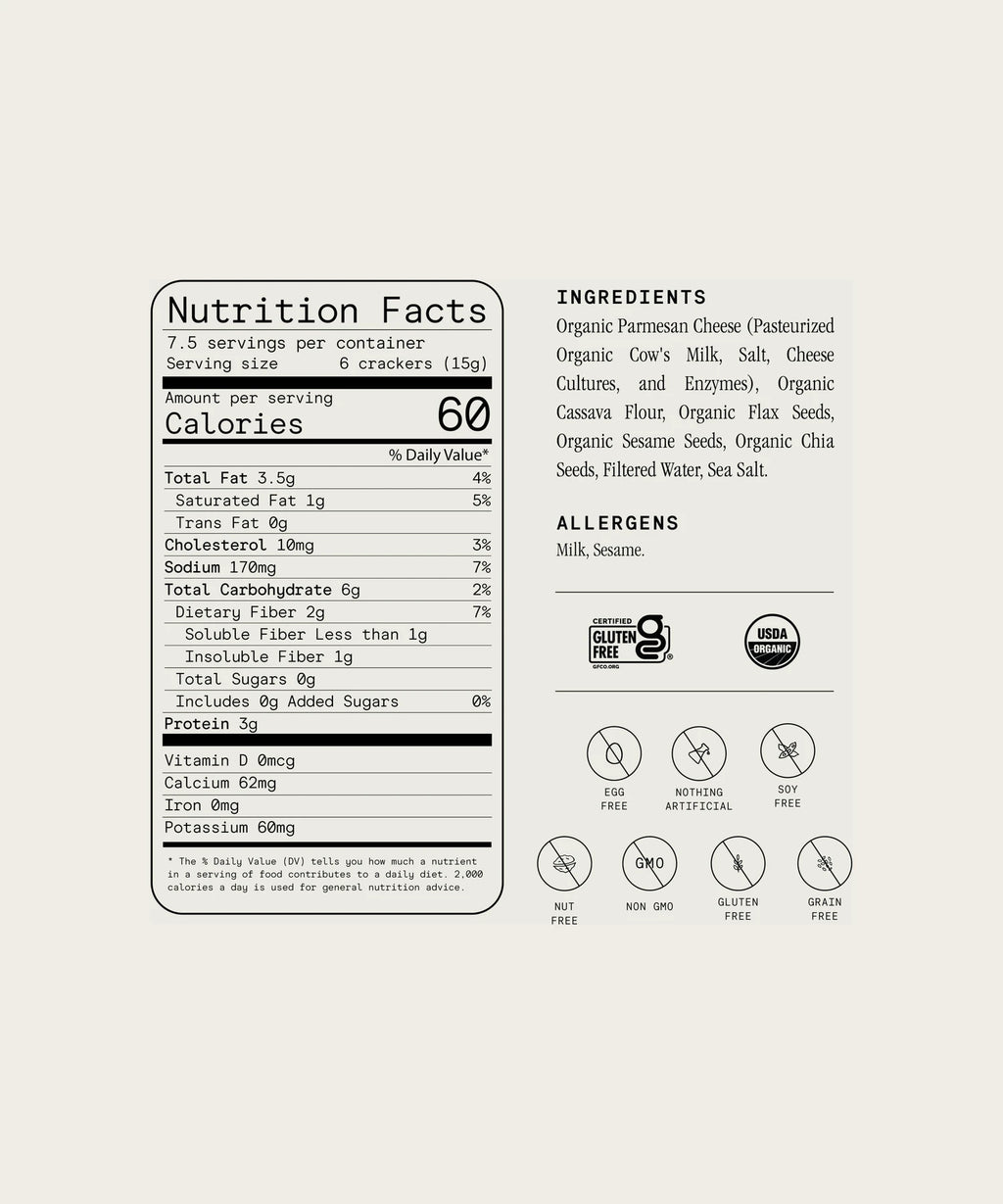JULIAN BAKERY Organic Seed Crackers - Parmesan