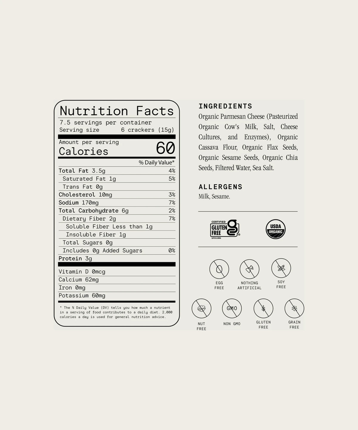 JULIAN BAKERY Organic Seed Crackers - Parmesan