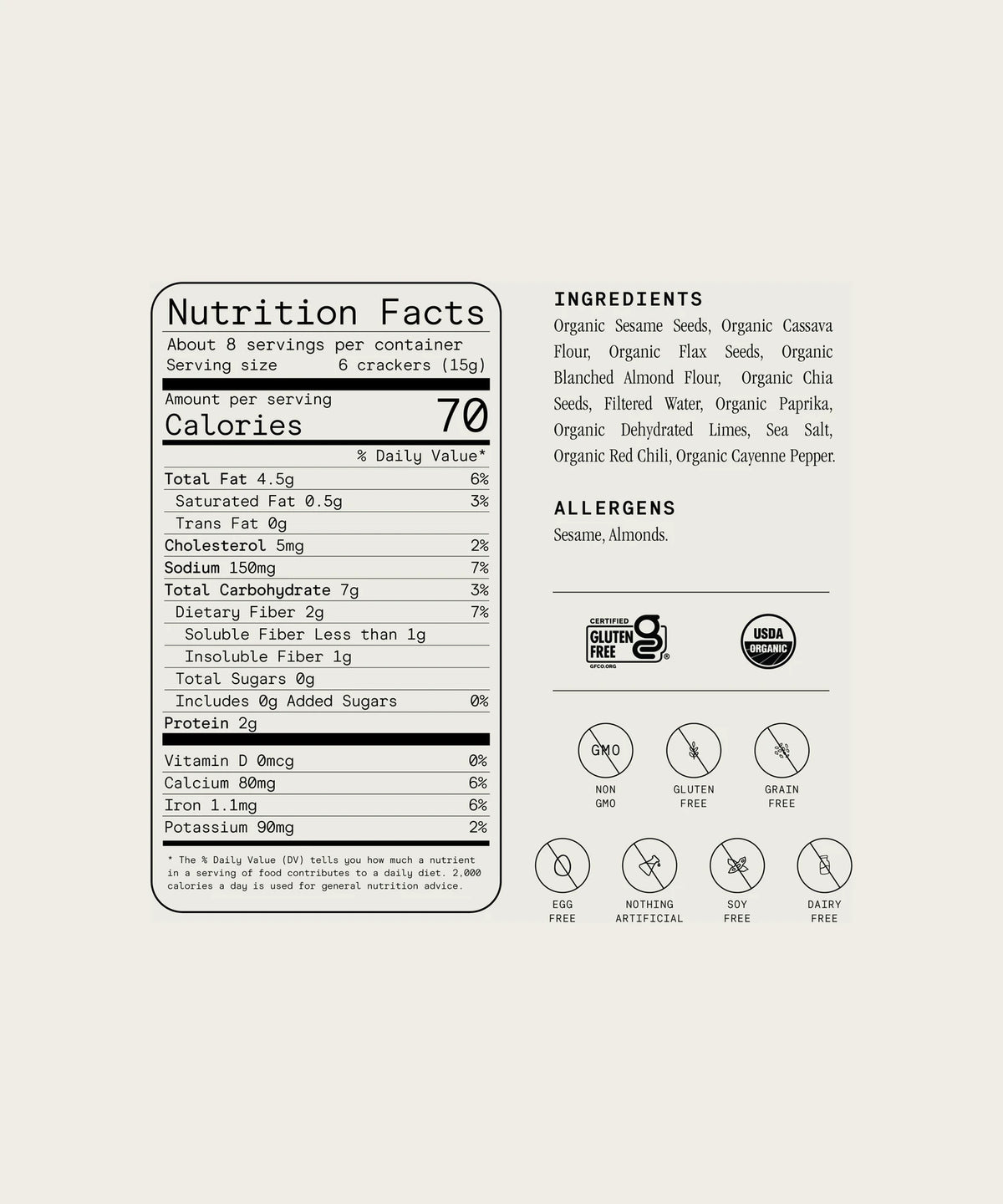 JULIAN BAKERY Organic Seed Crackers - Chili Lime