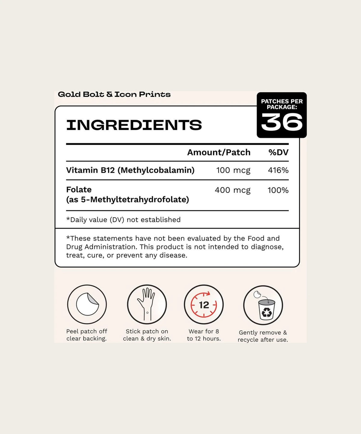 BARRIÈRE Energy Boost Vitamin B12 Patch