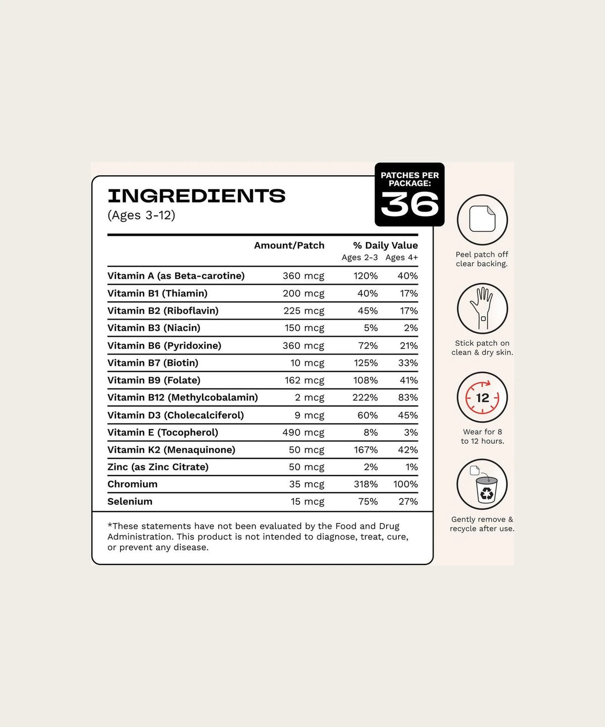 BARRIÈRE Kids Multivitamin Patch