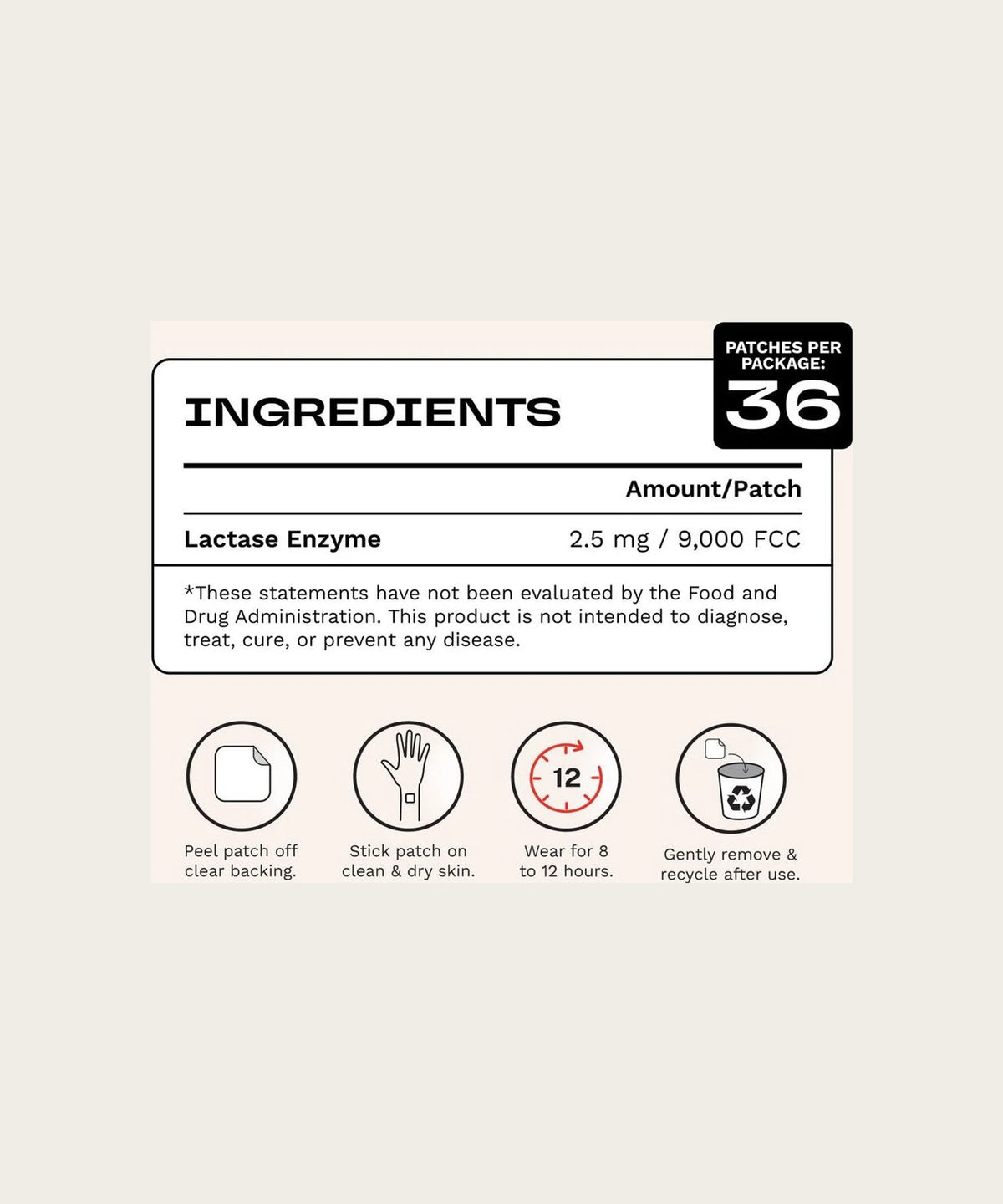 BARRIÈRE Dear Dairy Lactose Relief Patch