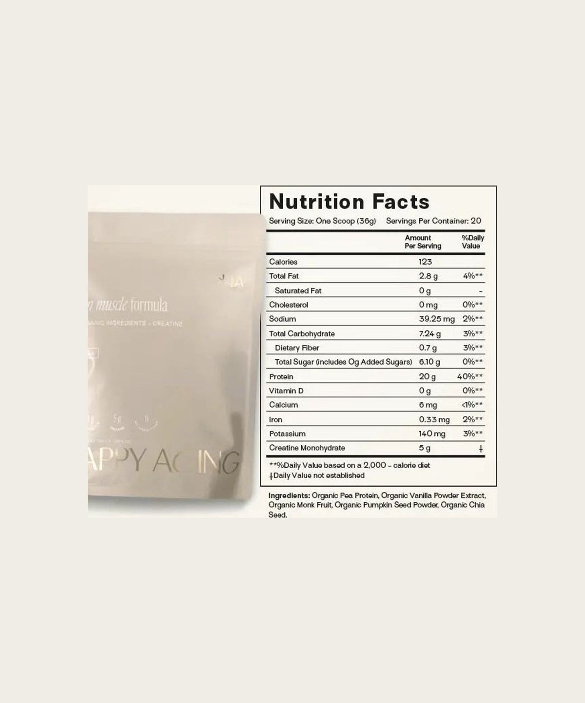 HAPPY AGING Lean Muscle Formula Protein Powder - Vanilla