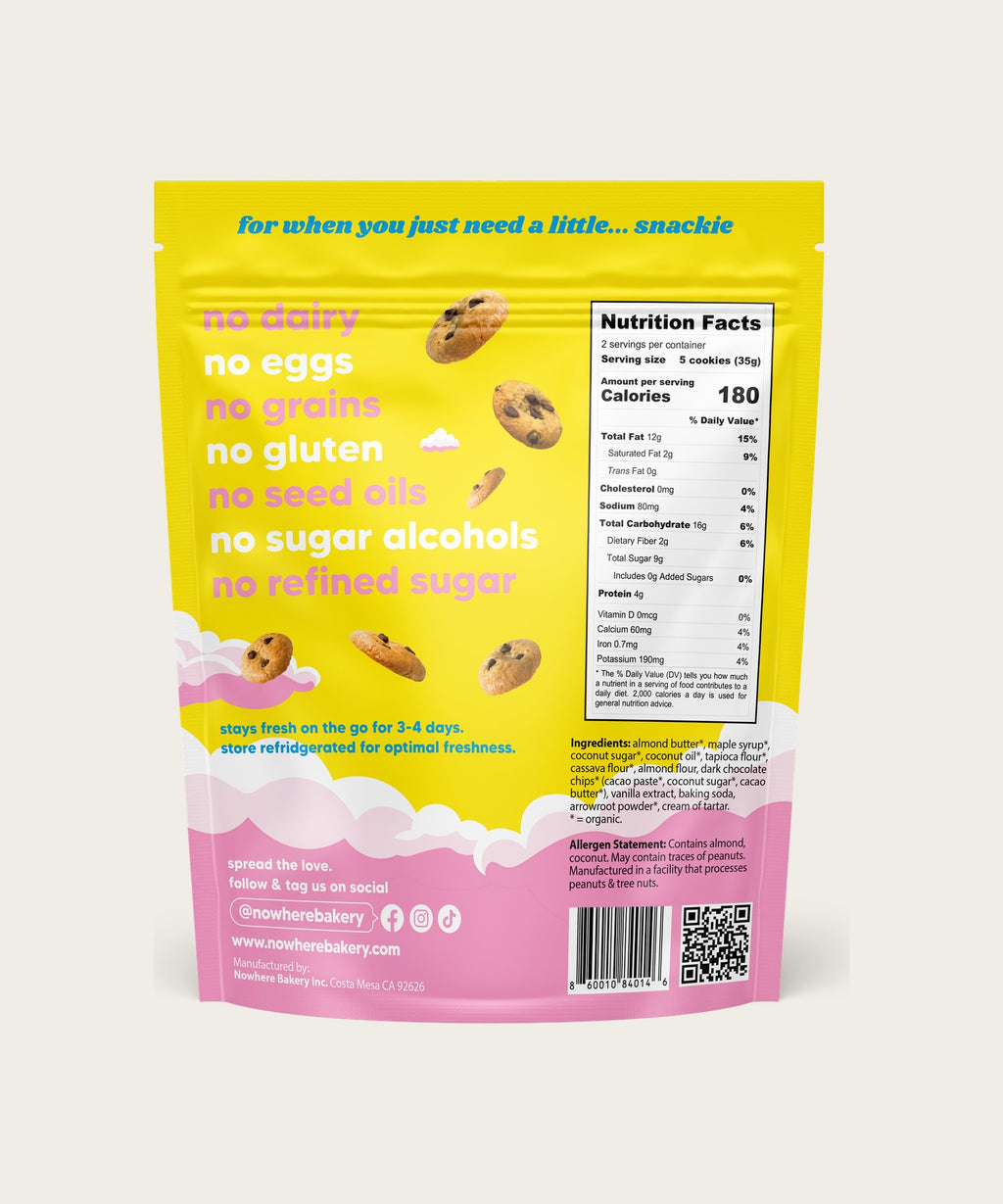 NOWHERE BAKERY Choc Chip Snackies