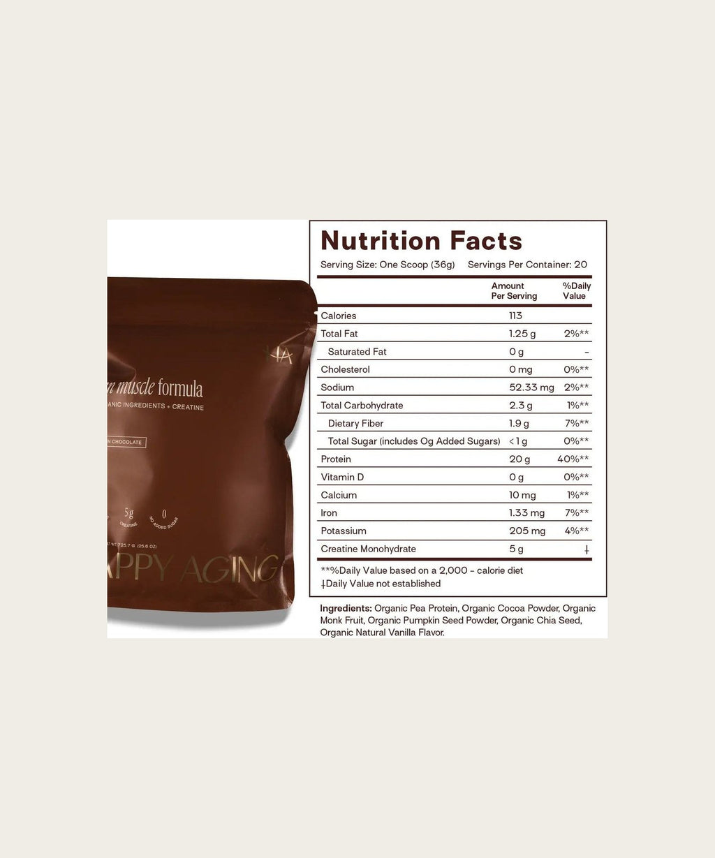HAPPY AGING Lean Muscle Formula Protein Powder - Chocolate