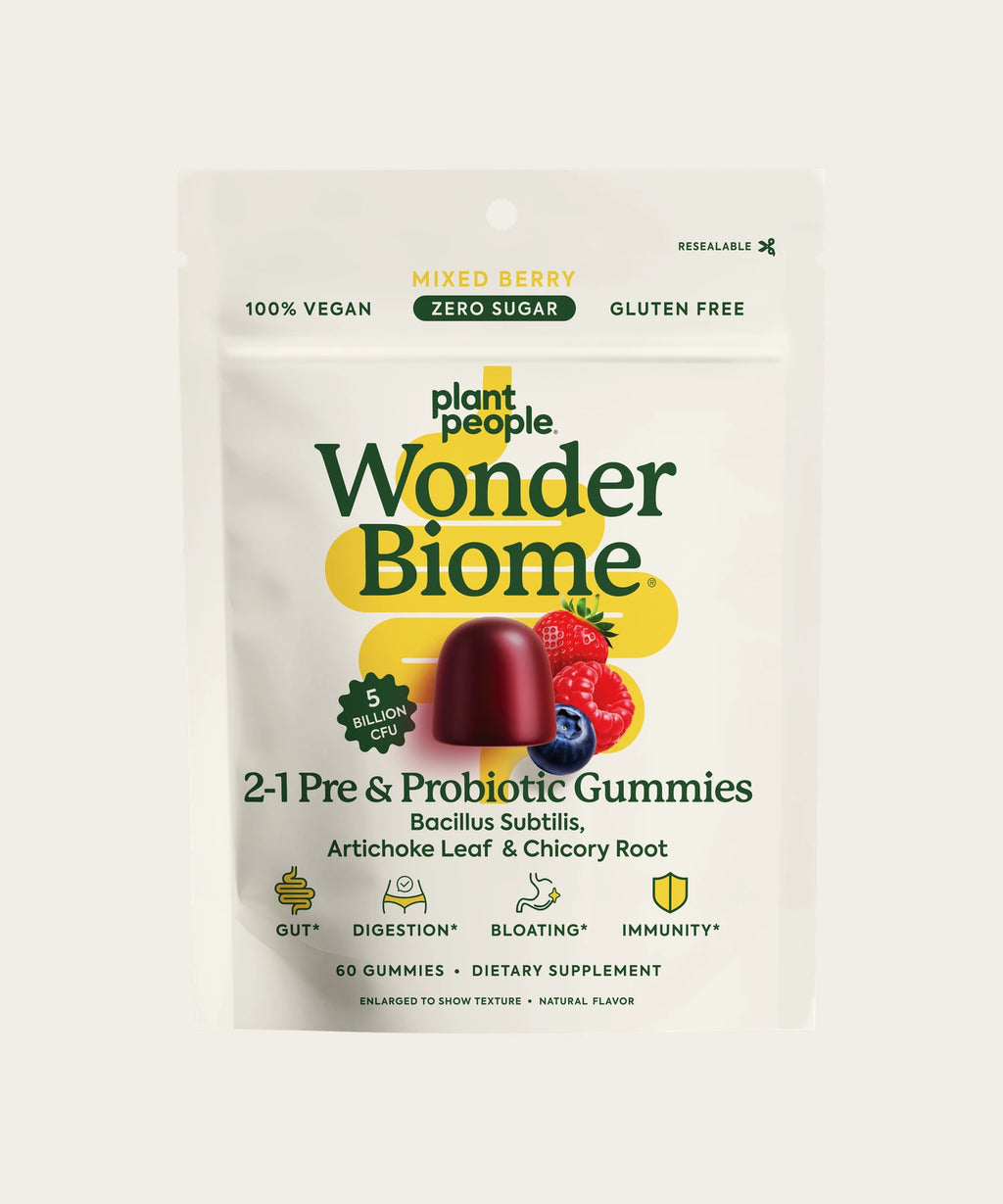 PLANT PEOPLE WonderBiome 2-in-1 Pre & Probiotic Gummies, 60 count pouch